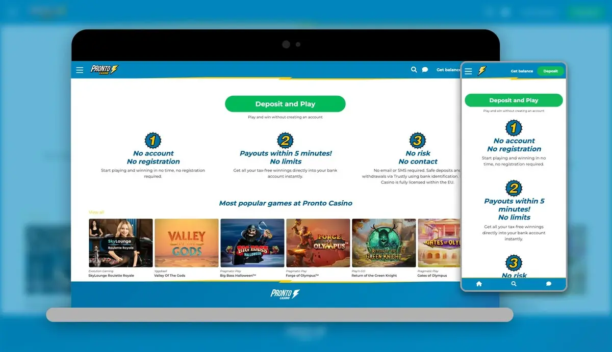 Pronto Casino screenshot